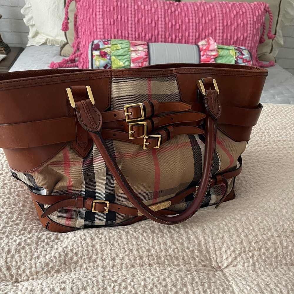 Burberry Bridle Lynher Tote House-check  Brown